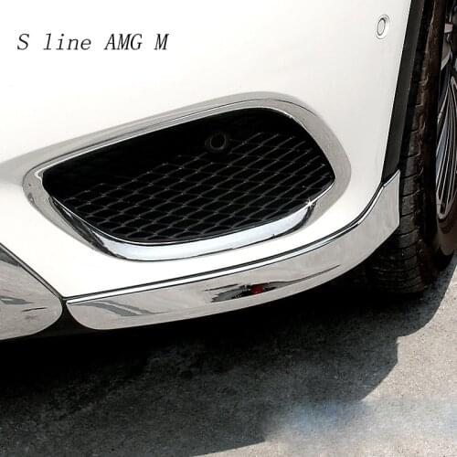 Car Styling Front Fog light Bumper Spoiler Air Knife Covers Stickers Trim for Mercedes Benz GLC Class X253 Auto Accessories