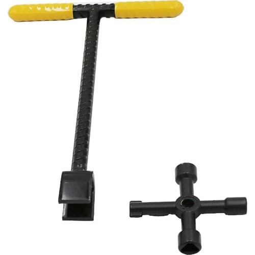 T-shaped Handle Wrench Curb Valve Screw Thread Plug Tap Machinist Tool Key Alloy Steel Meter Multifunctional Reinforced