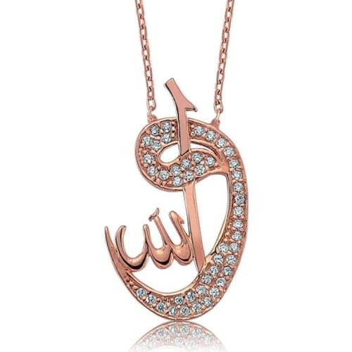 Tevuli 925 Sterling Silver Allah Written Vav Lady Necklace