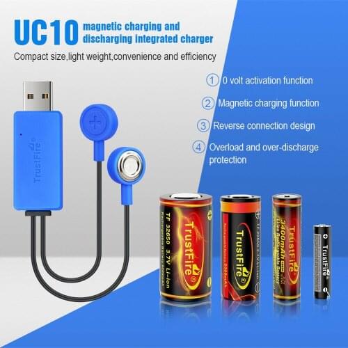 TrustFire UC Universal Magnetic USB Charger for 18650/21700/16500/14500/26650/16340 Battery