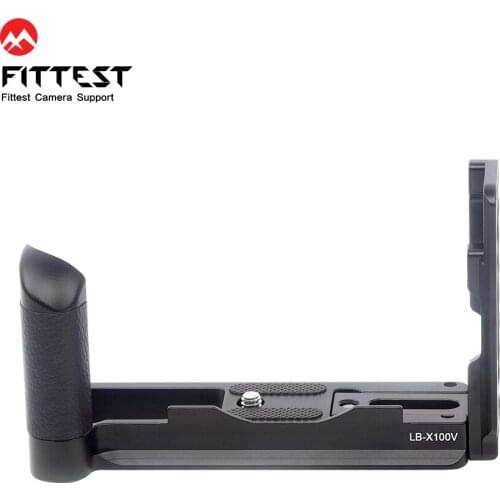 FITTEST Custom Vertical L Bracket Tripod Quick Release Plate Base Grip Handle For Fujifilm X100V Camera Holder