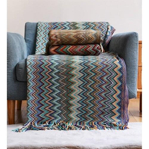 WOSTAR Nordic style knitted blanket with tassel elegant women outdoor beach towels fashion cape portable summper throw blankets