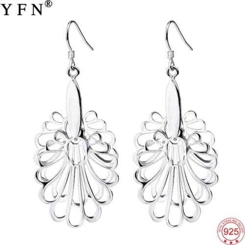 High Quality 925 Sterling Silver Earring Sweet Luxury Hollow Drop Earrings Charming Fashion Jewelry Earring For Women GNE0801