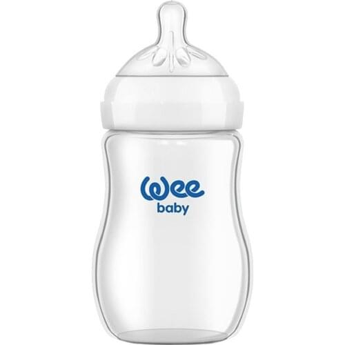 Wee Baby Natural Heat Dayaniklı Glass Bi̇beron 250 ml 0-6 Month Mother Close To Her Chest, Bi̇beron