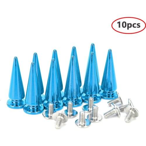 10 Metal Studs Fasteners Cone Spikes Punk Rivets Leather Belt Bag Buckles Repair Kit Screw Tree Shape Back Spikes for DIY Crafts