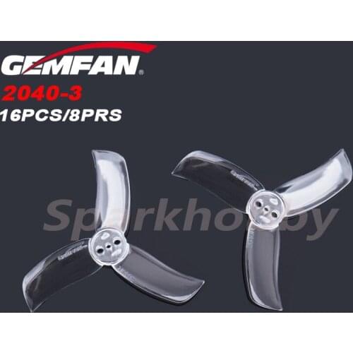 16PCS/8Pairs GEMFAN Hulkie 2040 CW CCW 3-Blade Propeller 1.5mm Monting hole Inner diameter for 1105 Motor GT239Racing Quadcopter