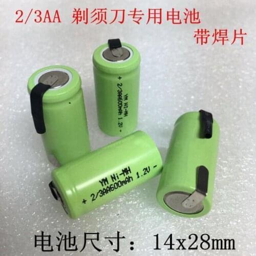 2/3AA Ni-MH Battery AA 1.2V 600mAh Rechargeable Battery With Pins