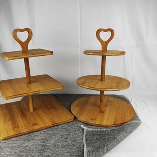 3 Tier Wooden Dessert Cake Plate Fruit Storage Tray Wood Kitchen Organizer Wood Cake Display Serving Dish Wedding-ABUX
