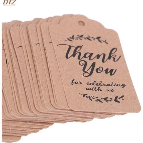 Brand New Brown Kraft Gift Tags Thank You Paper Tags for Baby Shower Party Favors Personalized Wedding Gifts for Guests 100pcs