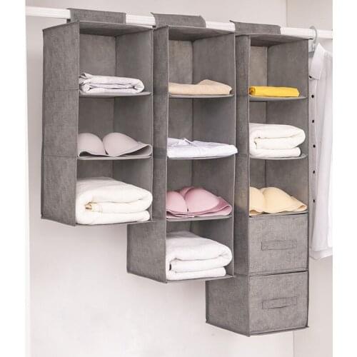Household Clothes Hanging Drawer Box Underwear Sorting Storage Wall Wardrobe Closet Organizer Shelves Folding DIY