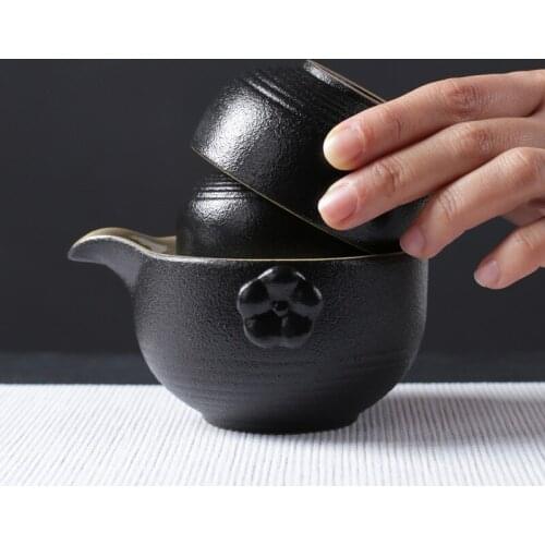 Travel Japanese Tea Set Chinese Asian Kung Fu Gongfu Porcelain Tea Set Including Tea Pot Tea Cups Bamboo Tea Tray Tea Teaware