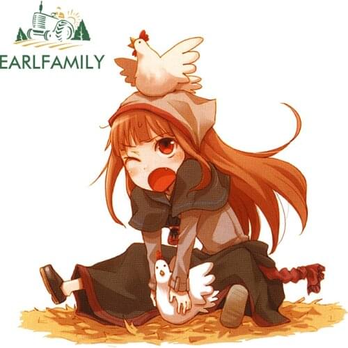 EARLFAMILY 13cm x 12.8cm for Spice and Wolf Car Sticker Personality Car Assessoires Motorcycle Windows Decals Laptop Decoration