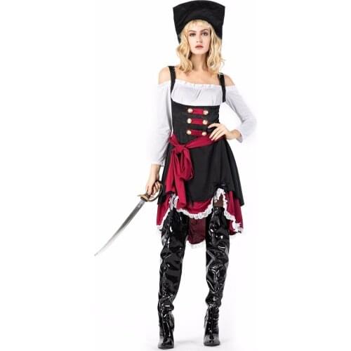 Halloween Sexy Adult Women Pirate Costume Fancy Carnival Perform Uniform Cosplay Clothing