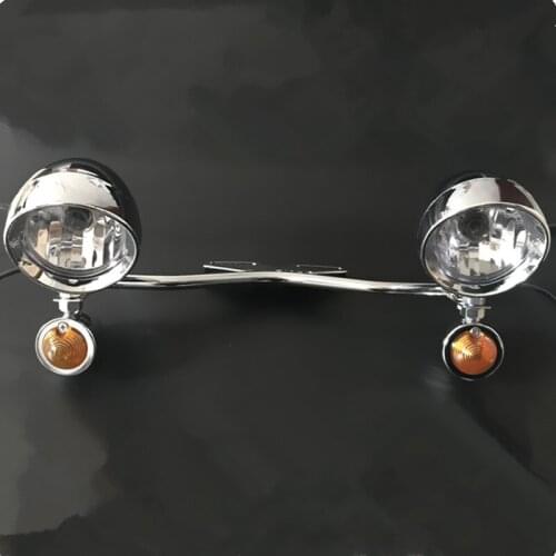 Chrome For Harley Softail Bullet Amber Spot lights Turn Signal Kawasaki Road King Electra Glide Fat Boy Vulcan VN 500 800 900