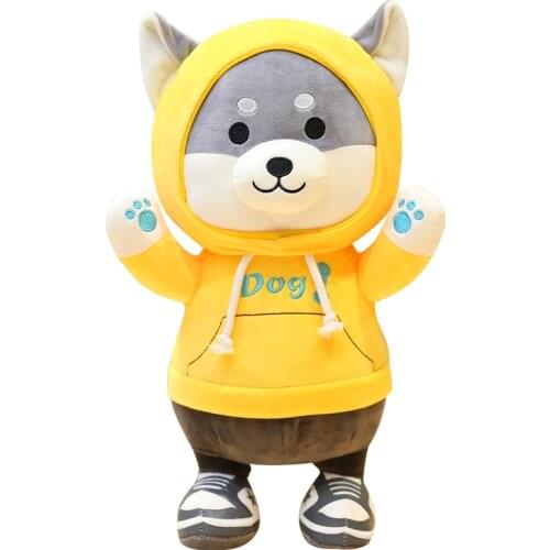 Kawaii wearing clothes Shiba Inu Dog Plush Doll Toy Soft Stuffed Puppy Dog Plush Toy Standing dog pillow Children appease toys