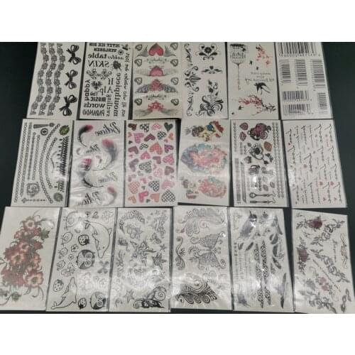 Many Types Mixed 6Pcs Temporary Tattoos For Women Body Art Painting Arm Legs Tattoos Sticker Realistic Fake Waterproof Tattoos