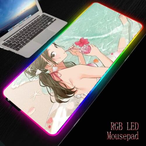 MRGBEST Sexy Anime Girl Beach Photo Printed Mouse Pad Mat Laptop Gamer Durable Smooth Mouse Pad Fashion Home Desk Computer Pad