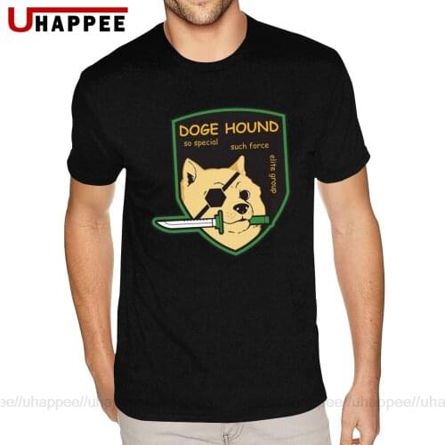 Workout Doge Hound Metal Gear Solid Tees for Men Custom Made Short Sleeve Black O Neck Tees Shirts