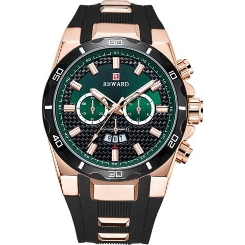 REWARD RD63093M Mens Tape Calendar Waterproof Quartz Watch with Case
