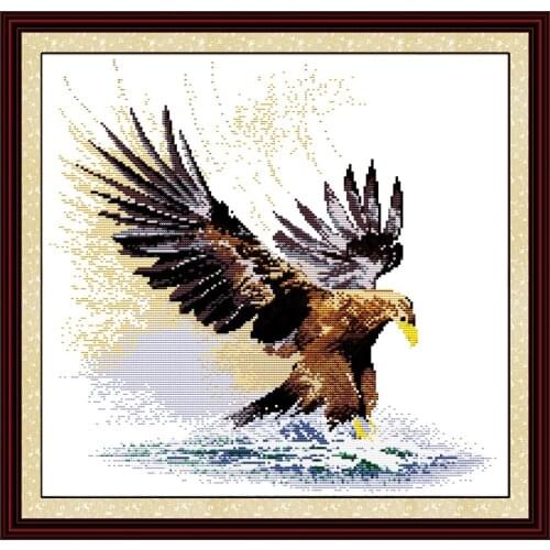 A flying eagle cross stitch kit cartoon canvas stitching embroidery DIY handmade needlework