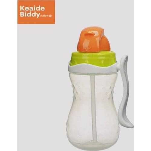 Shatter-proof carton spill-proof heat-resistant straw handle 380ml infant water bottle sippy baby cup on sale KD3311