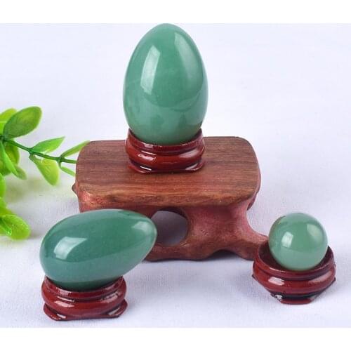 Jade Egg Undrilled natural green aventurine Yoni Egg Mineral Healing Stone For Women Kegel Exercise Reiki Stone