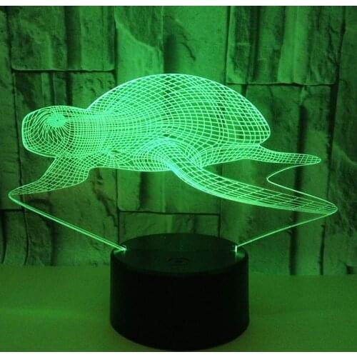 3D LED Night Light Sea Turtle Tortoise with 7 Colors Light for Home Decoration Lamp Amazing Visualization Optical Illusion