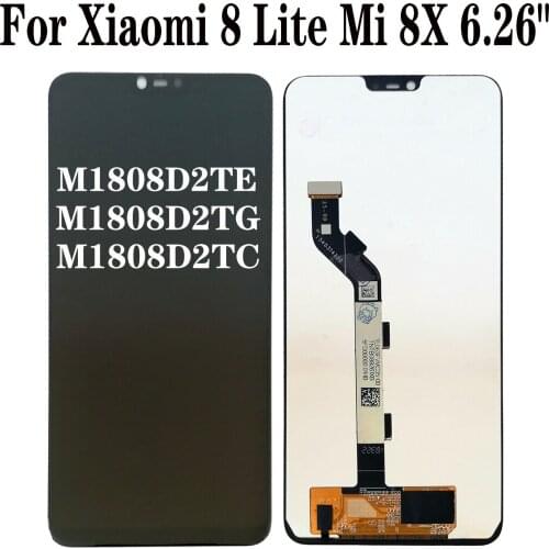 Original For Xiaomi 8 Lite Mi 8X M1808D2TE M1808D2TG LCD Display Touch Screen