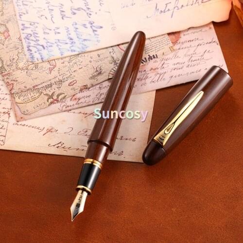 PLATINUM PIZ-50000T Fountain Pen, Original Ironwood Pen, 18K Gold Two-Tine Nib, Stationery Luxury Pen Gift