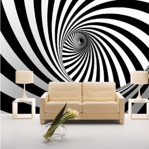 Dropship Colomac Wallpaper 3d Custom Black White Whirlpool Personality Style Foto Tapeten Wallpaper Wall Mural Papel De Parede
