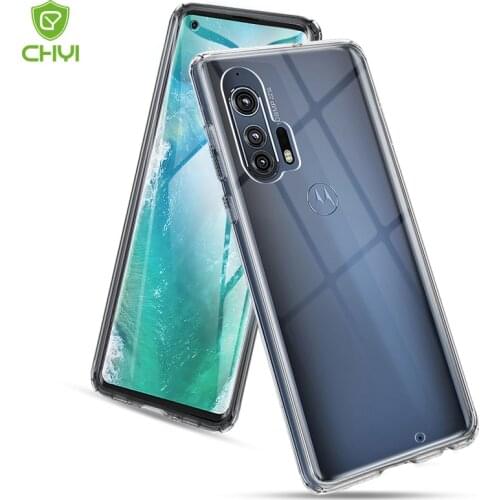 Luxury Transparent Phone Case For Motorola Edge Plus Clear TPU Bumper with Scratch proof hard back cover For Edge