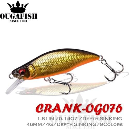 Minnow Lure Fishing Weights 4G 4.6Cm Sinking Full Water Ace Lokt Pesca Wobblers For Perch Fish Tackle Isca Artificial Baits 2021