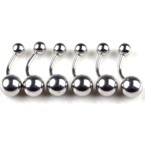 Silver Color 20pcs/lot Stainless Steel Piercing Belly Button Rings 15G Navel Piercing Nombril Ombligo Steel Body Jewelry