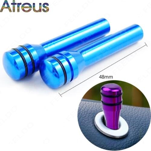 Atreus 2X 48mm Car Door Pin Lock Knob Lift Covers For Seat Leon Ford Focus 3 Fiesta Ranger Ecosport Chevrolet Cruze Lacetti Aveo
