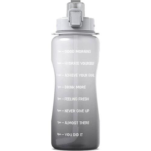 Sport Water Bottle With Straw & Time Marker, 64 Oz Gallon Tritan Water Bottle , Leak Proof, For Outdoor, Fitness, Gym