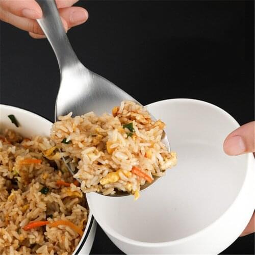 SUS304 Stainless Steel Soup Spoon Thicken Large Capacity Spoon Creative Cinnerware Rice Scoop Rice Spoon