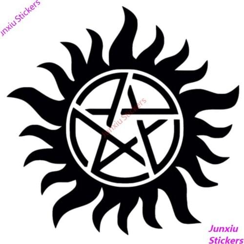 Supernatural Anti Posession Cartoon Vinyl Stickers Decals Car Bumper Trunk Voiture Course Cover scratches Decoration PVC15x15cm