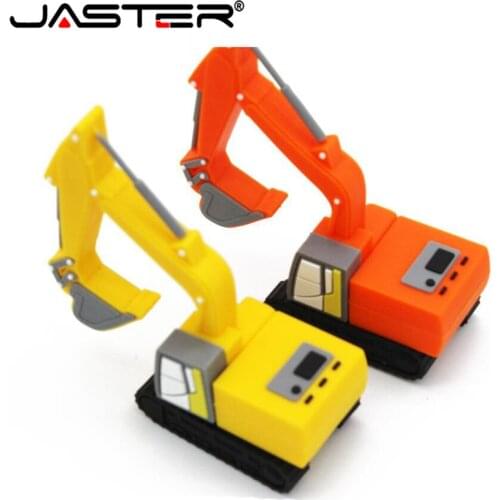 JASTER Cartoon 64GB cute Excavator personality Mini usb Flash Drive 4GB 8GB 16GB 32GB Pendrive USB 2.0 Usb stick