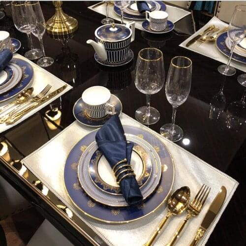 High Quality Luxury Bone China Dinner Plates Ceramic Dessert Plates Bone China Dinnerware Plates Dinnerware coffee cup Set