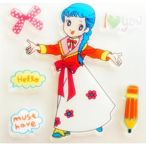 YLCS435 Girl Silicone Clear Stamps For Scrapbooking DIY Photo Album Cards Decoration Craft Transparent Stamp Clear Stamp New