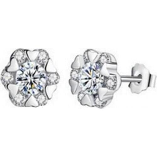 Hot Fashion Brincos Flower Heart Stud Earrings Wedding Jewelry Earrings Bijoux 2021 Best Selling Mujer Pendientes