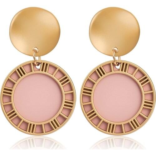 MISANANRYNE 2019 Korean Earrings For Women Lover Round Heart Drop Dangle Earring Gold Big Geometric Fashion Statement Jewelry