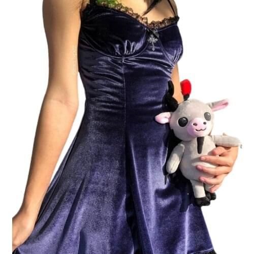 Girly Lace Slim-Fit Suspender Dress Sexy Streetwear Sling Dress Sleeveless Chic Q39C