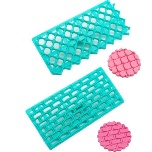 1pcs Wall Brick Flower Biscuit Cutting Die Fondant Cake Embossing Mold Plastic Cookie Cutter Pastry Baking Tool
