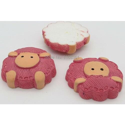 1pcs/lot resin flat back salmon color goat sheep head 25mm Scrapbook Embellishment DIY Phone Decoration C201-1