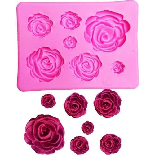 1PC Rose Flowers Shaped Fondant Silicone Mold Craft Chocolate Baking Mold Cake Decorating Tools kitchen Pastry Tool