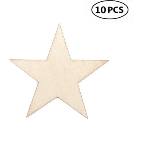 10pcs 80mm 3.14inch Big Size Wooden Star Wooden Accessories Wooden Craft Supplies Christmas Star Cutout Shape Photo Props