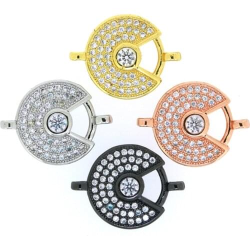 10pcs Fashion Cubic Zirconia Charm Connector For Necklace Pave Micrro Cz Evil Eyes Connecto For Jewelry Making Diy Jewelry