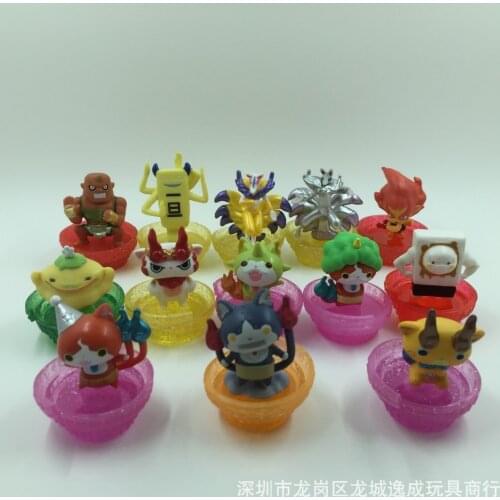 20pcs 100% different Top quality Lovely Yokai watch dolls with base Cartoon Action Figure Movie Pvc Mini Models Multi color toy