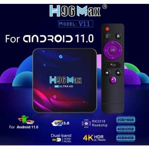 2.4G 5G Wifi H96 Max V11 for-Android 11 TV Box RK3318 16/32/64GB Bluetooth 4.0 for-Google Voice 4K Smart TV Box